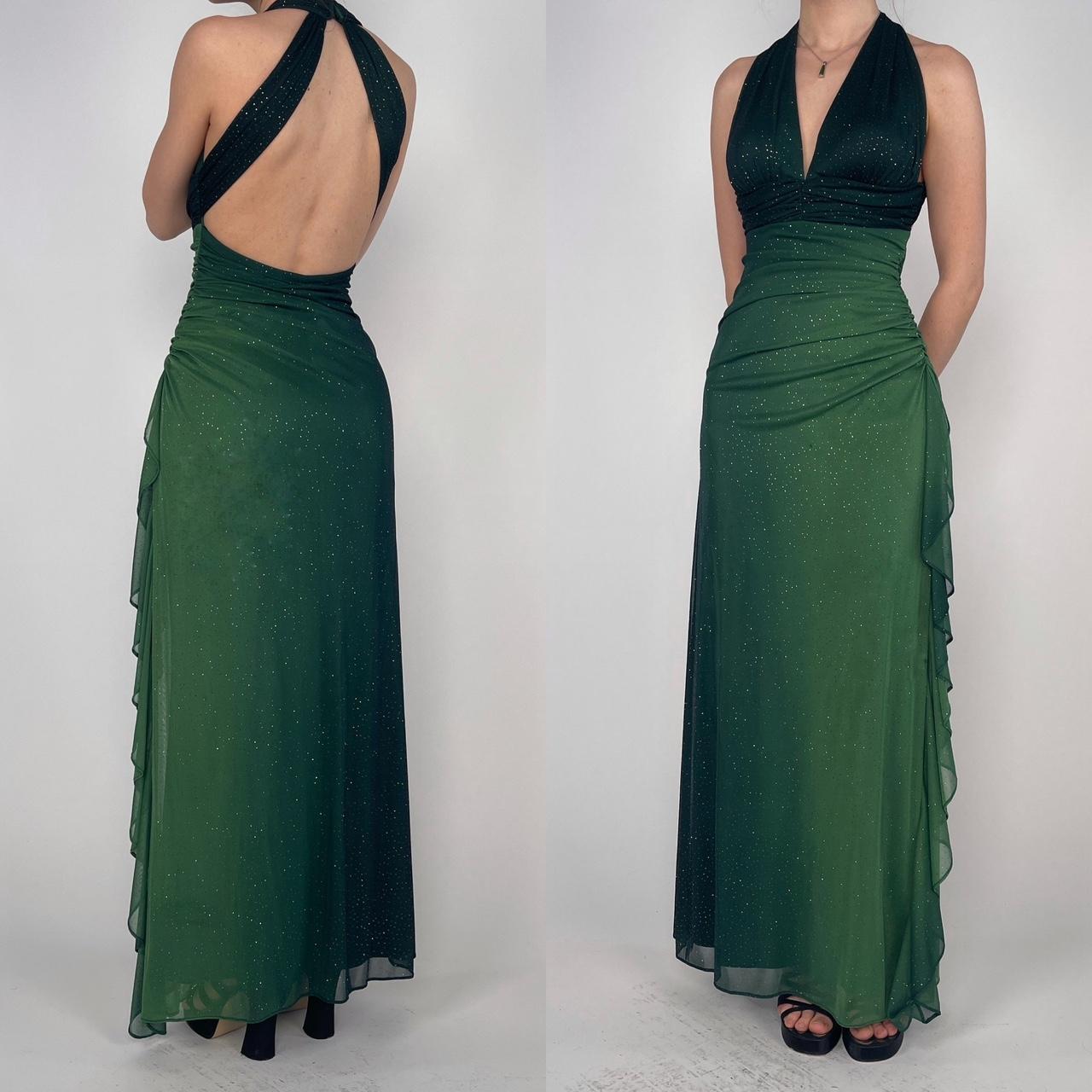 Green Gradient Sparkling Fairy Retro Long Chiffon Bodycon Slim Formal Prom Dress Evening Dress Birthday Party Dress Graduation Prom Dress gh3892