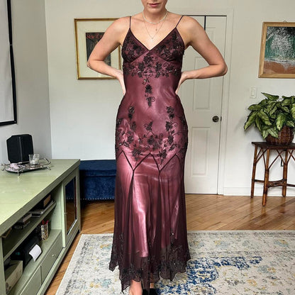 Dark Pink Purple Gorgeous Vintage Delicate Beaded Spaghetti Straps Fairy Long/Midi/Short Chiffon Ball Gown Evening Gown Party Gown Wedding Guest Gown Homecoming Gown Graduation Gown Mother of the Bride Gown Prom Gown gh3979