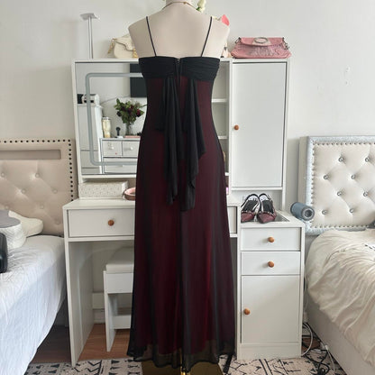 Crimson Vintage Fashion Stunning Elegant Long Chiffon Gothic Prom Dress Evening Gown Birthday Party Dress Prom Dress Graduation Dress gh3885