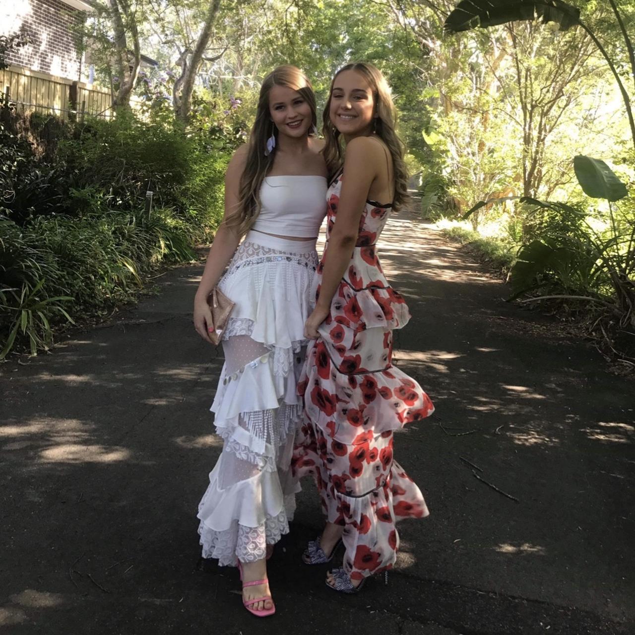 Sleeveless A-line white maxi long two piece suit ball gown evening dress gh2852