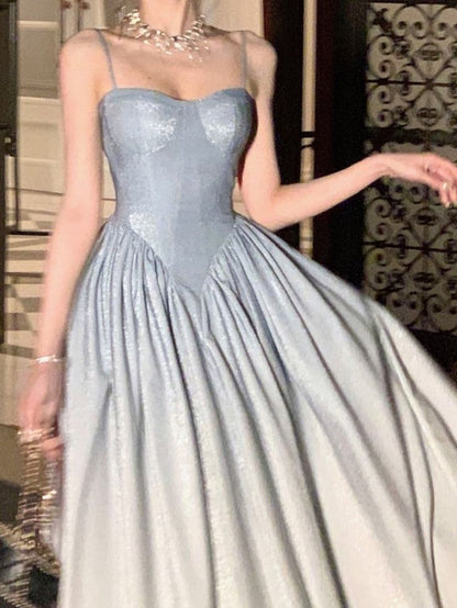 A line Straps Sequin Prom Dresses Formal Evening Dress P1101