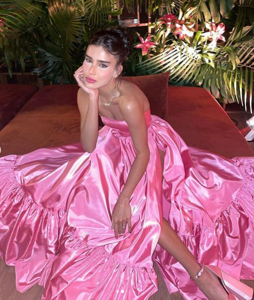 Pink Leg Split Prom Dress Women Sexy Party Dresses P1152