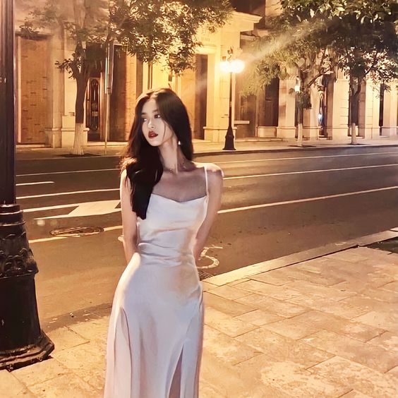 Spaghetti Straps Ivory Satin Mermaid Prom Dresses Side Slit Prom Dress P1170