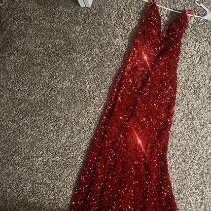 Classic Mermaid Black Girl Sequin Prom Dresses 22th Birthday Outfit P1383