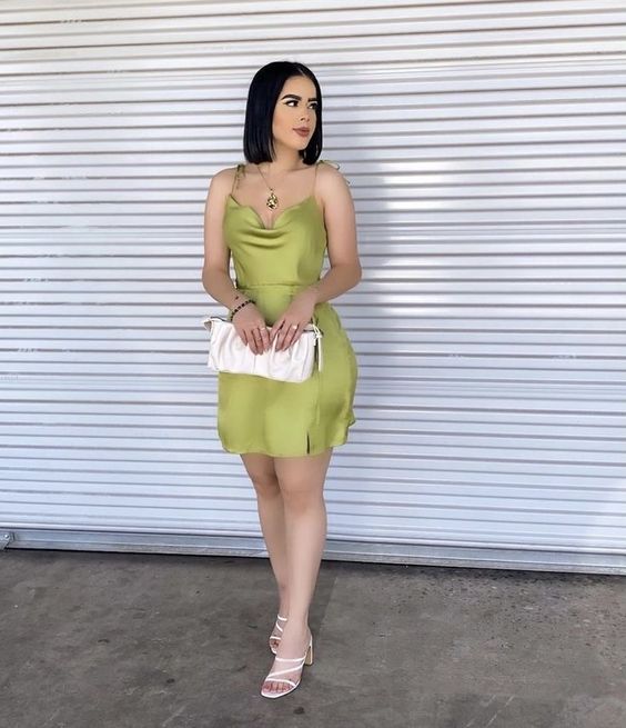 Simple A line Green 18th Birthday Dresses Birthday Outfits P1399