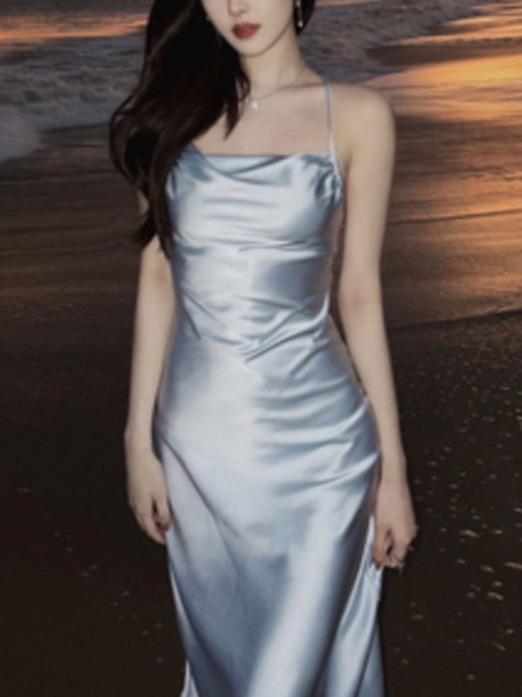 Modest A Line Strapless Light Sky Blue Backless Prom Dress P1436