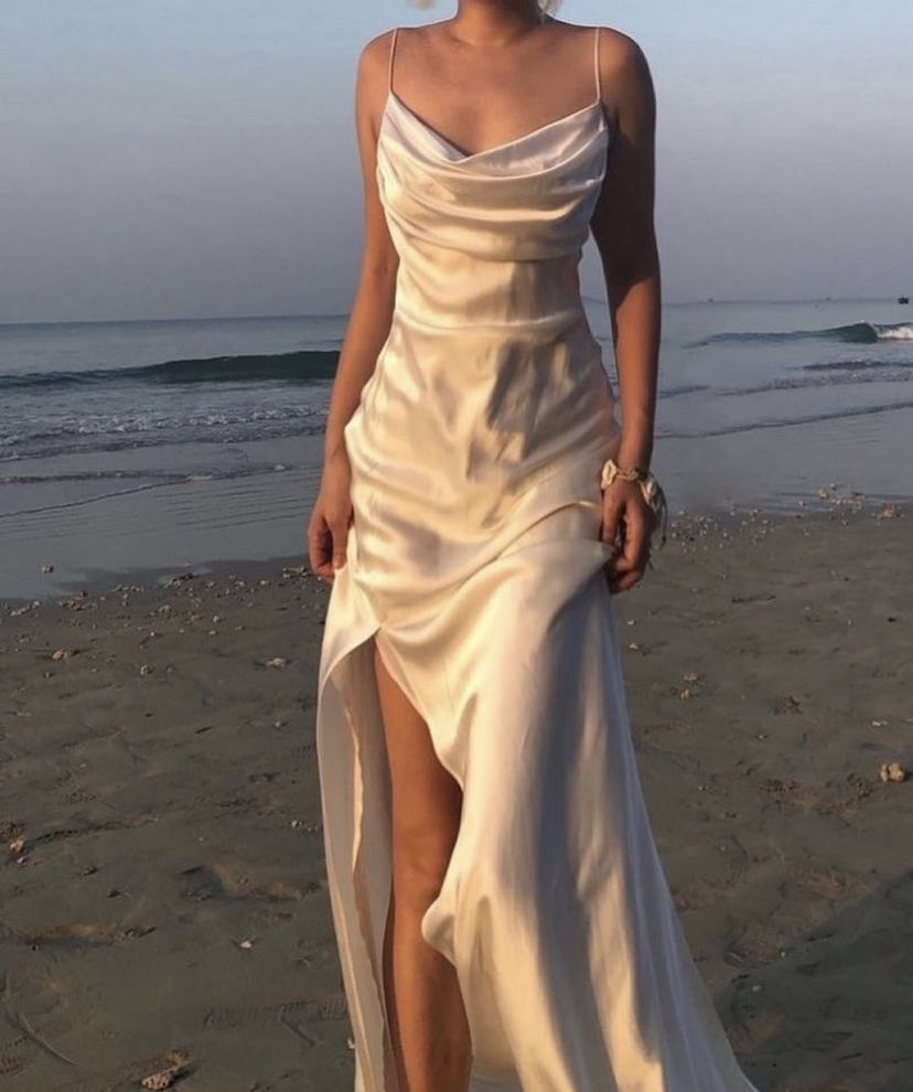 Simple Mermaid Spaghetti Straps Sage Green Long Prom Dress P1453