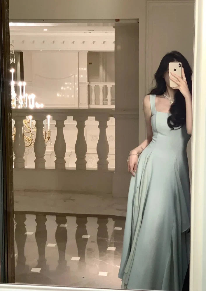 A Line Square Neck Prom Dress Elegant Evening Gown P1474