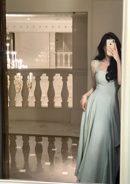 A Line Square Neck Prom Dress Elegant Evening Gown P1474