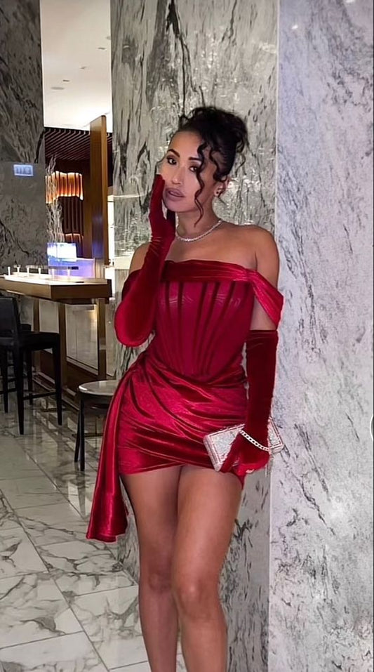 Sexy Sheath Burgundy 16th Birthday Dresses Birthday Outfits With Gloves P1542