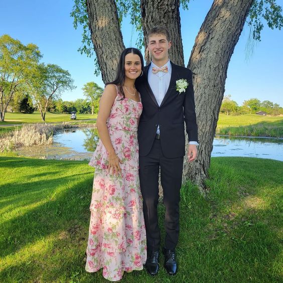 Sexy Mermaid Long Pink Floral Prom Dress Party Dresses P1587