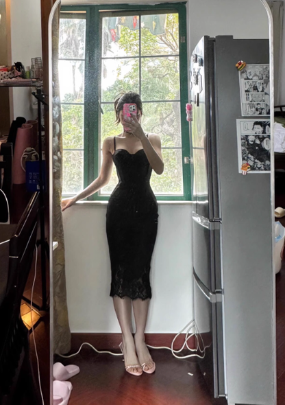 Sexy Sheath Spaghetti Strap Brown Lace Tulle Knee Length Homecoming Dress Cocktail Dress SH3121