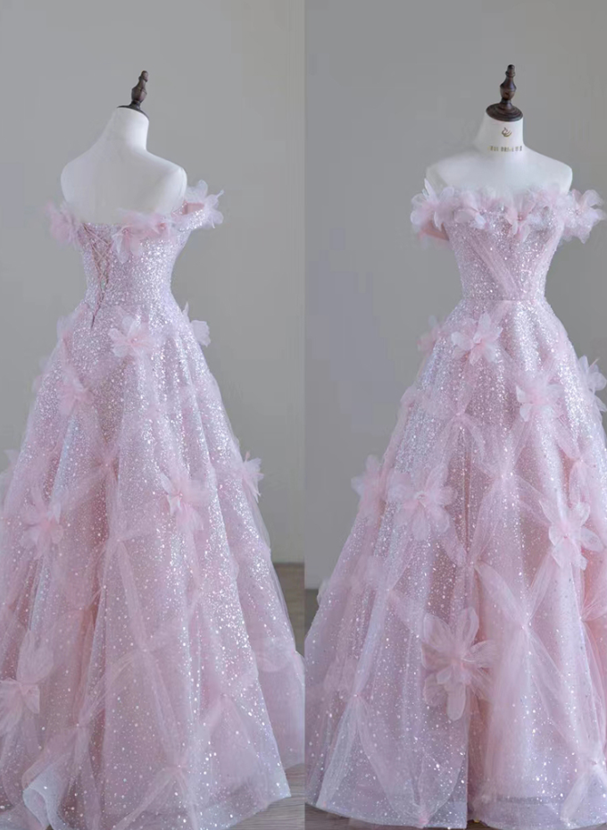 Women High Feeling Pink Fairy Prom Dress Long Party Dresses P1603