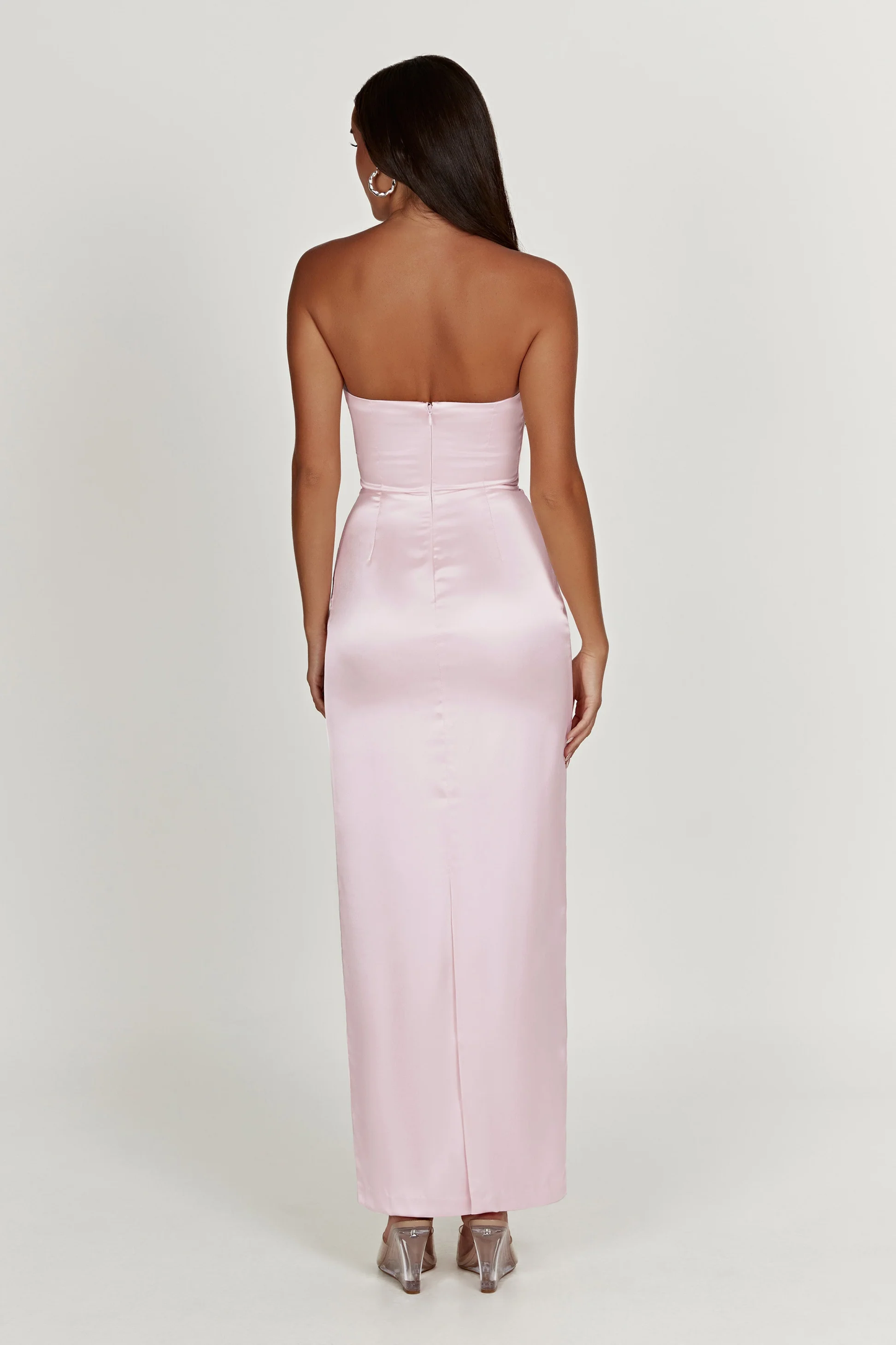 Sexy Sheath Sweetheart Satin Pink Long Prom Dress P1616