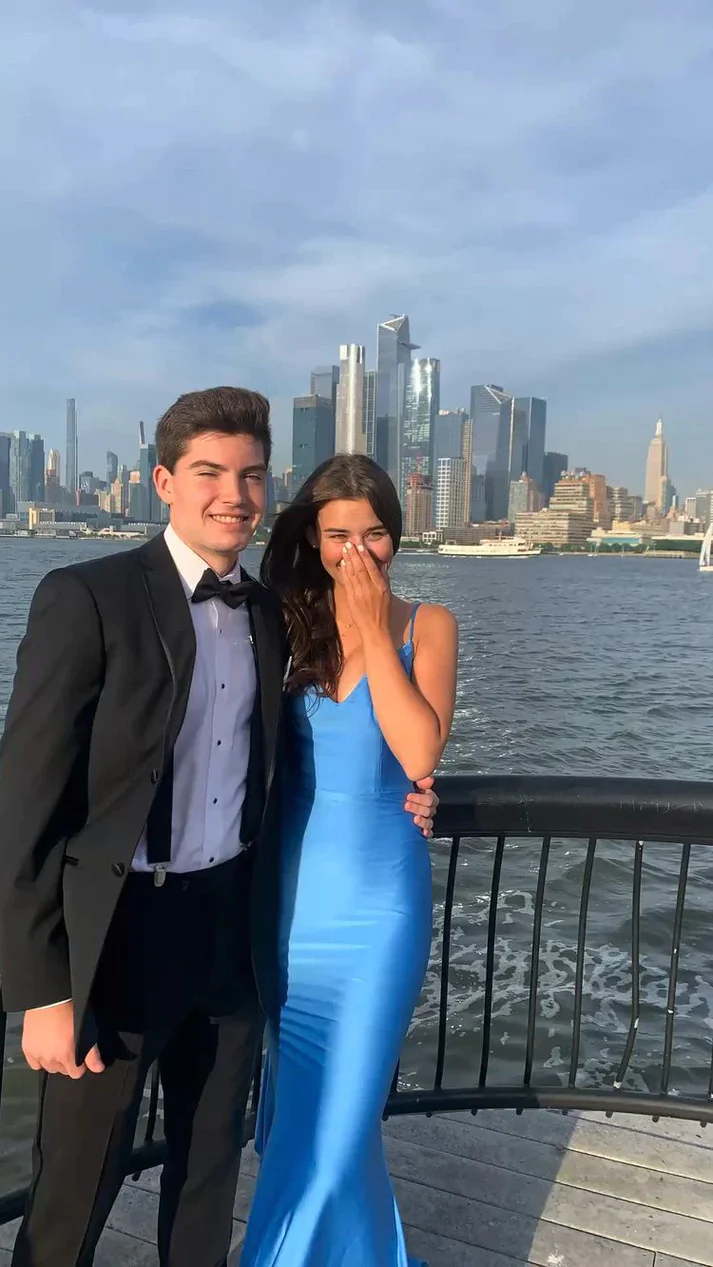 Sexy Mermaid Straps Neckline Backles Blue Long Prom Dress P1626