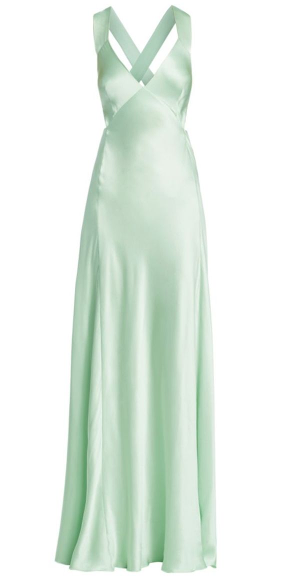 Simple A Line Straps Mint Green Long Prom Dresses P1800
