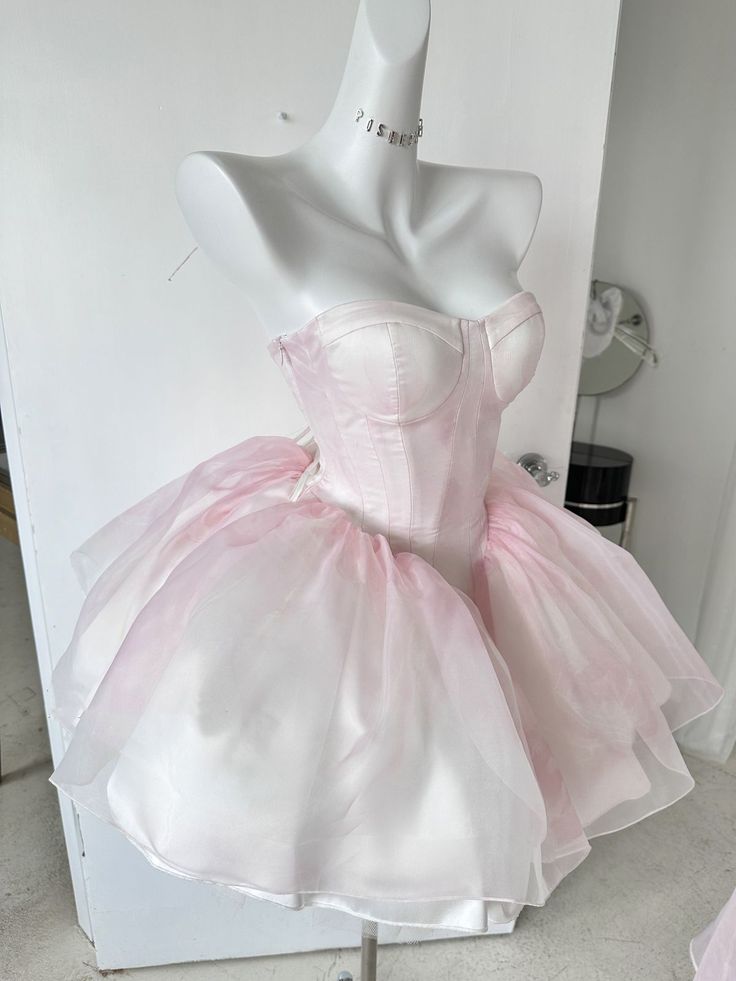 Chic Ball Gown Light Pink Homecoming Dresses 18th Birthday Outfits P1821