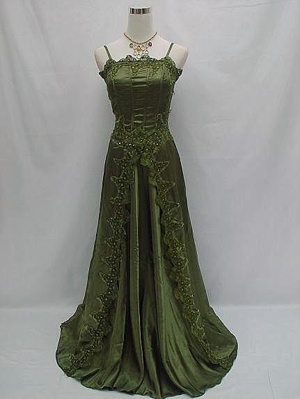Beautiful A line Dark Green Lace Prom Gown Long Prom Dresses P1864