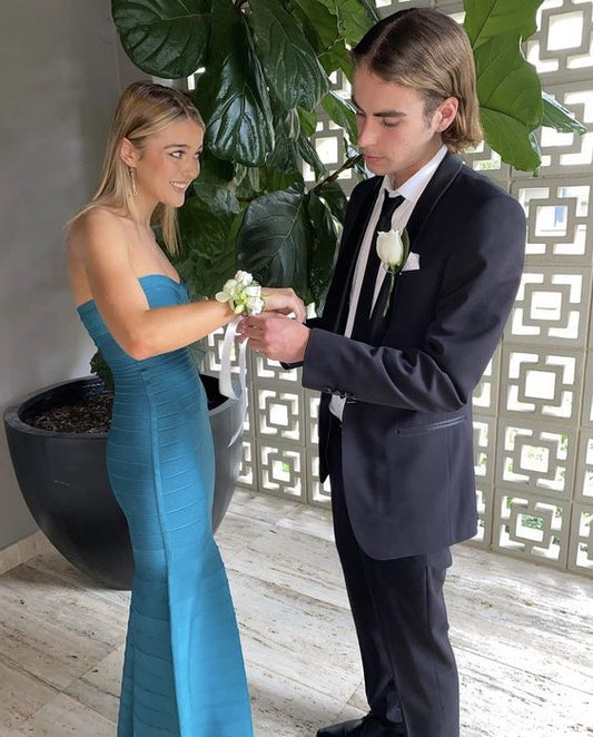 Sexy Mermaid Sweetheart Blue Prom Dresses Evening Dress P1997