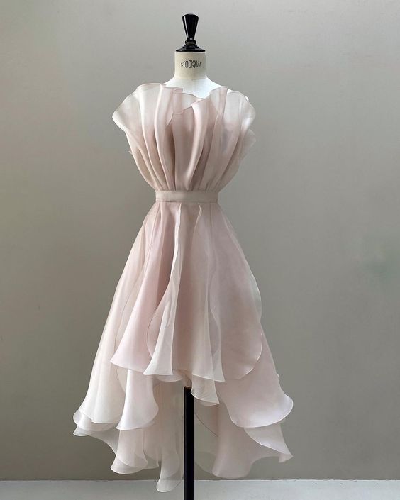 vintage a-line organza pink homecoming dress 18th birthday outfits P2053