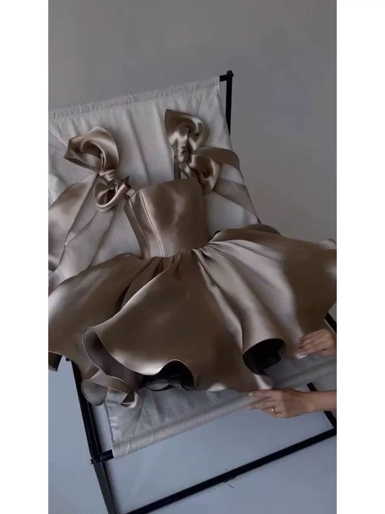 chic ball gown brown homecoming dress 16th birthday outfits P2090