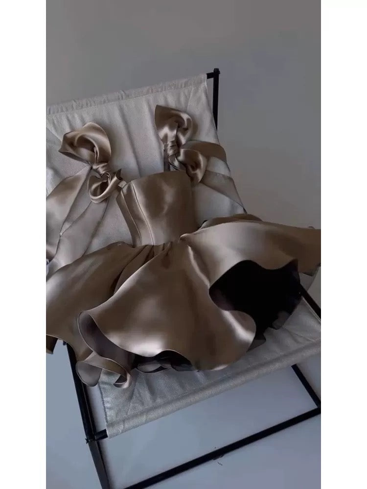 chic ball gown brown homecoming dress 16th birthday outfits P2090