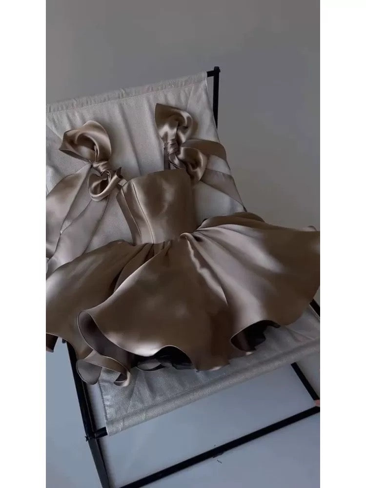 chic ball gown brown homecoming dress 16th birthday outfits P2090