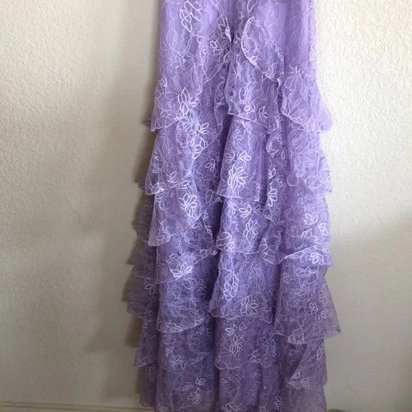 Lilac Lace Long prom Dress Party Dress 21th Birthday Outfits P2109