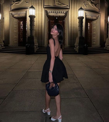 cute a line black straps homecoming dress 18th birthday outfits P2165