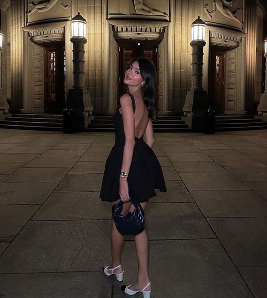 cute a line black straps homecoming dress 18th birthday outfits P2165