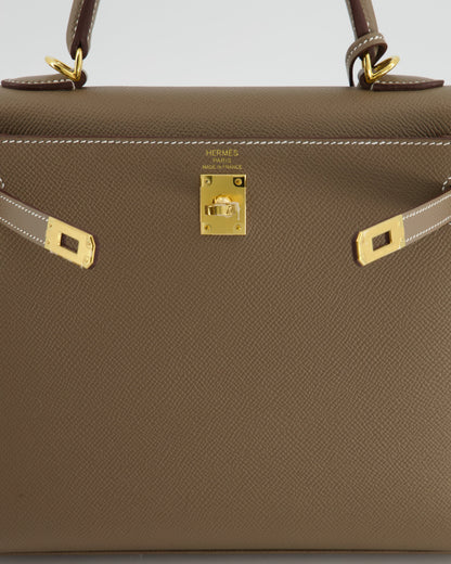 *HOLY GRAIL* Hermès Kelly 25cm Sellier in Etoupe Epsom Leather and Gold Hardware