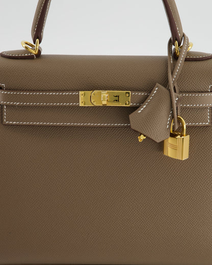 *HOLY GRAIL* Hermès Kelly 25cm Sellier in Etoupe Epsom Leather and Gold Hardware