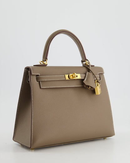*HOLY GRAIL* Hermès Kelly 25cm Sellier in Etoupe Epsom Leather and Gold Hardware