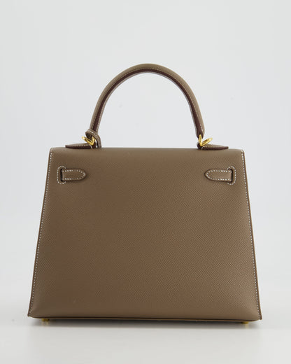 *HOLY GRAIL* Hermès Kelly 25cm Sellier in Etoupe Epsom Leather and Gold Hardware
