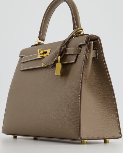 *HOLY GRAIL* Hermès Kelly 25cm Sellier in Etoupe Epsom Leather and Gold Hardware