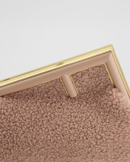 Fendi First Small Dusty Pink Sheepskin Bag with Gold Hardware