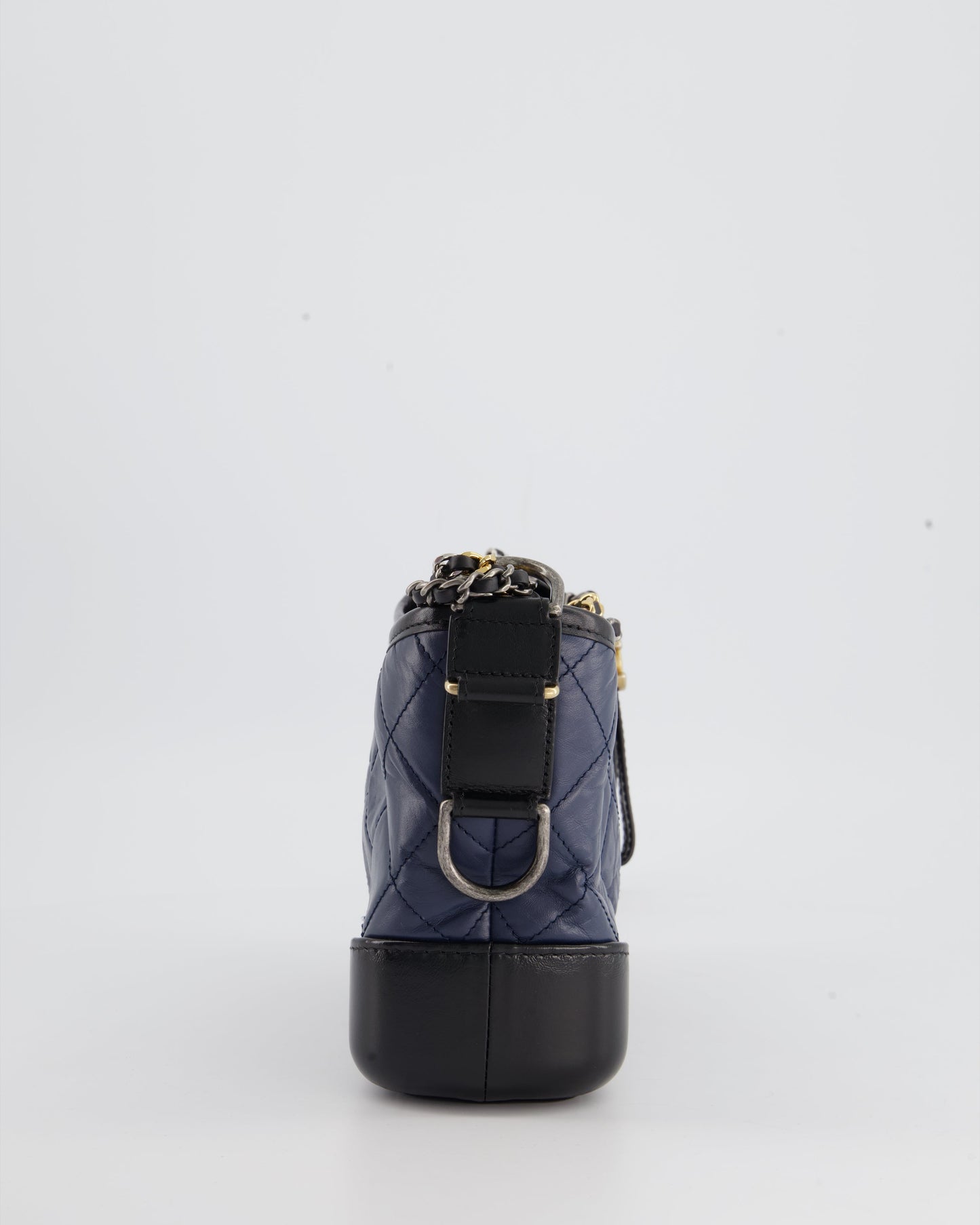 *FIRE PRICE* Chanel Blue & Black Small Gabrielle Bag in Lambskin Leather with Mixed Hardware