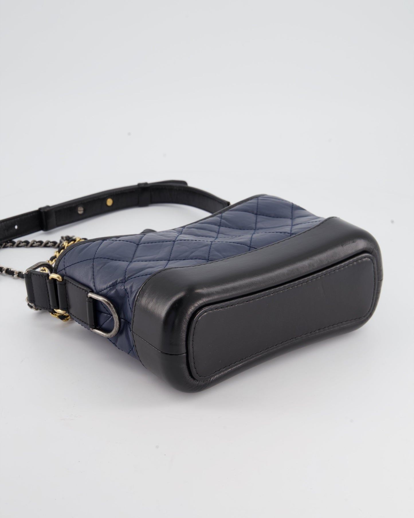 *FIRE PRICE* Chanel Blue & Black Small Gabrielle Bag in Lambskin Leather with Mixed Hardware