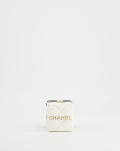 Chanel Black and White Micro Box Square Bag with Gold Hardware