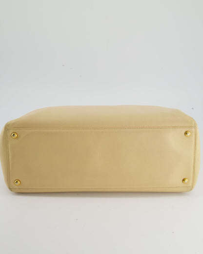 Chanel Vintage Beige Executive Tote Bag in Leather with 24K Gold Hardware