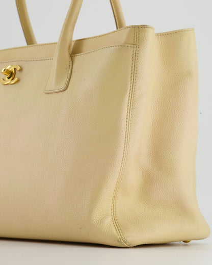 Chanel Vintage Beige Executive Tote Bag in Leather with 24K Gold Hardware