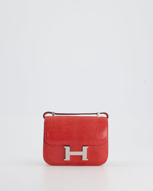 *RARE* Hermès Micro Constance Bag 13cm in Rouge Lizard with Palladium Hardware
