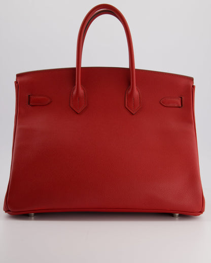 Hermès Birkin Retourne Bag 35cm in Rouge Casaque Epsom Leather with Palladium Hardware