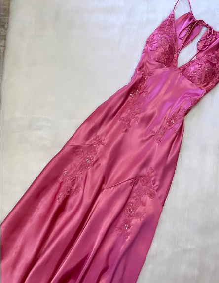 Beautiful A Line Spaghetti Straps Green Long Prom Dresses Backless Satin Evening Gowns P2314