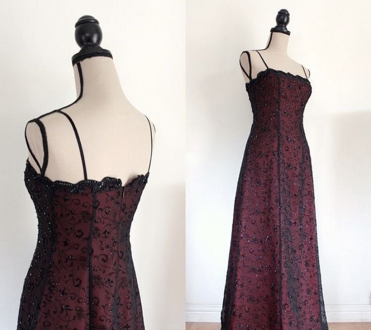 Chic A Line Spaghetti Straps Burgundy Tulle Evening Dress Long Prom Dresses P2374