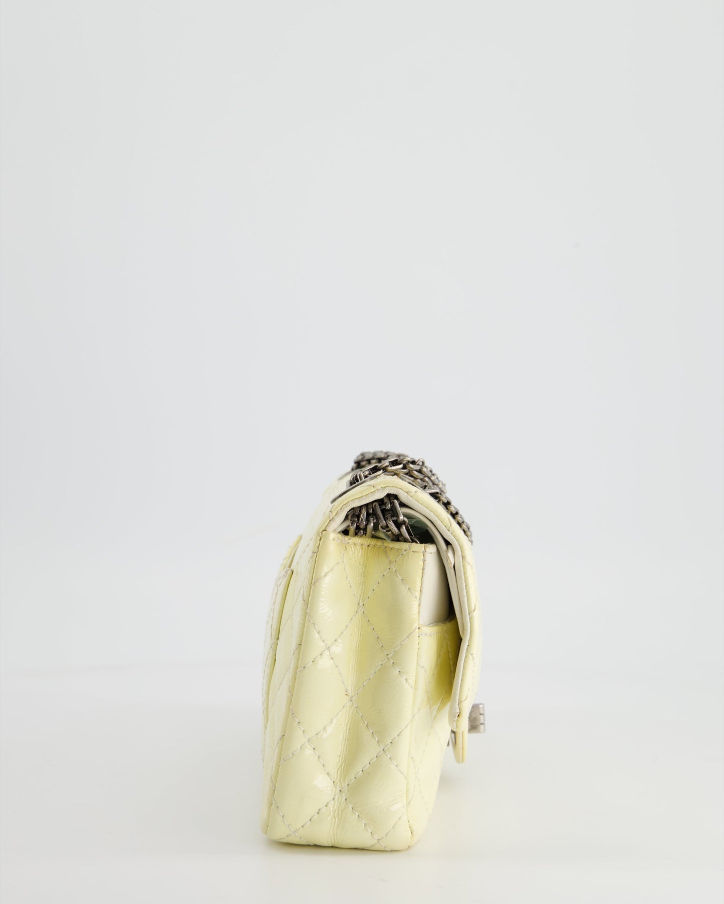 Chanel Lemon Patent Small Reissue Double Flap Bag with Ruthenium Hardware