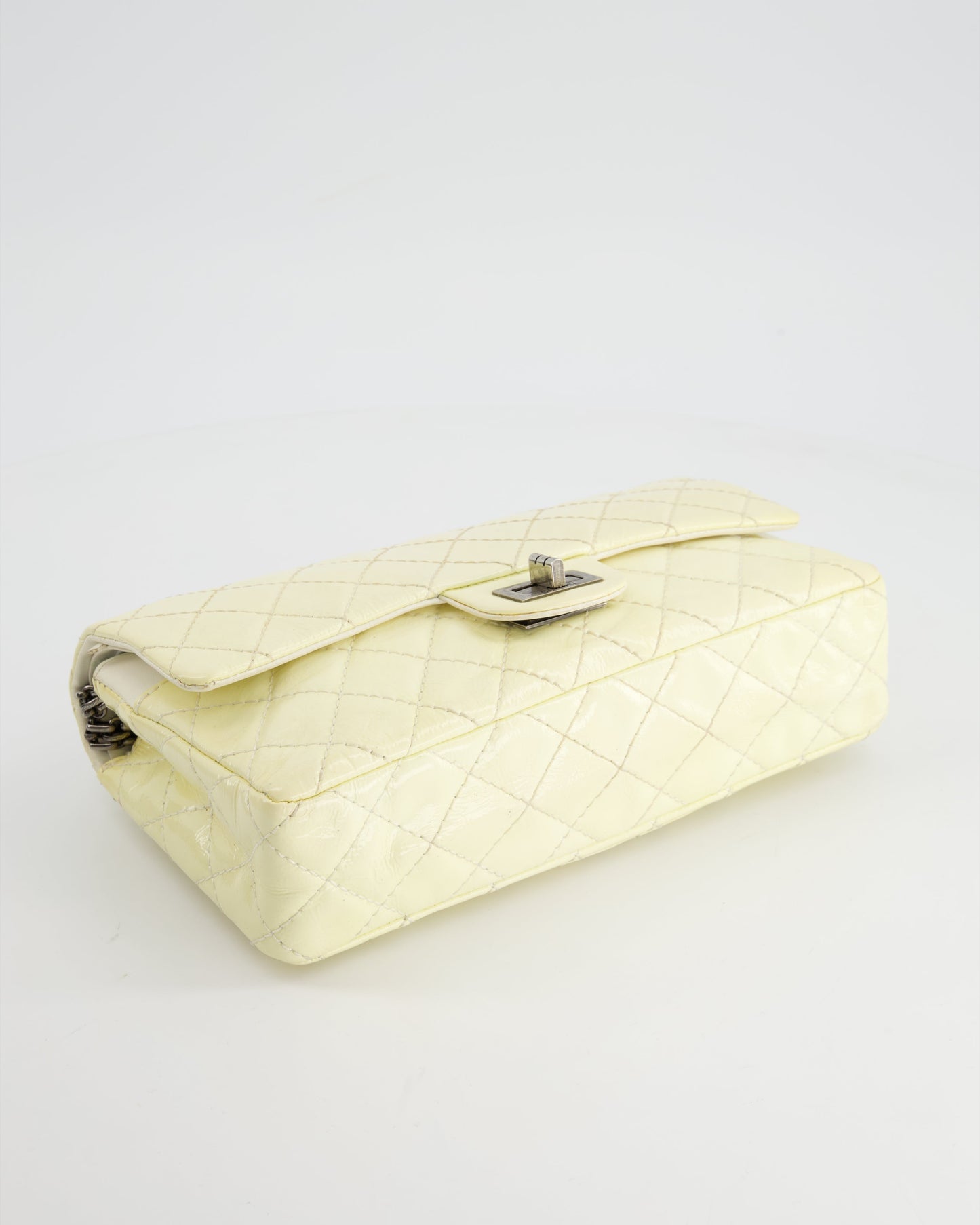 Chanel Lemon Patent Small Reissue Double Flap Bag with Ruthenium Hardware
