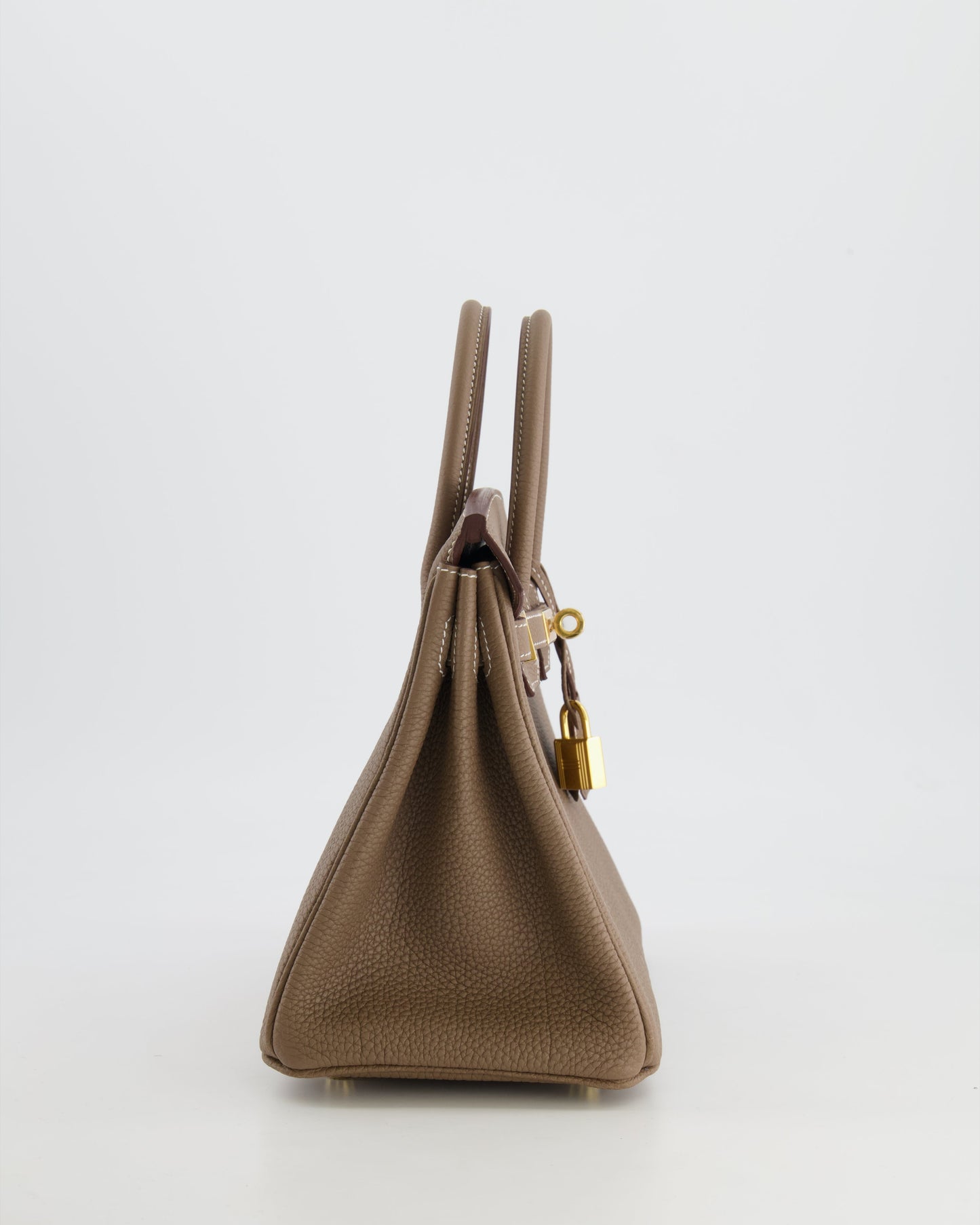 *RARE* Hermès Birkin 25cm Retourne Bag in Etoupe Togo Leather with Gold Hardware