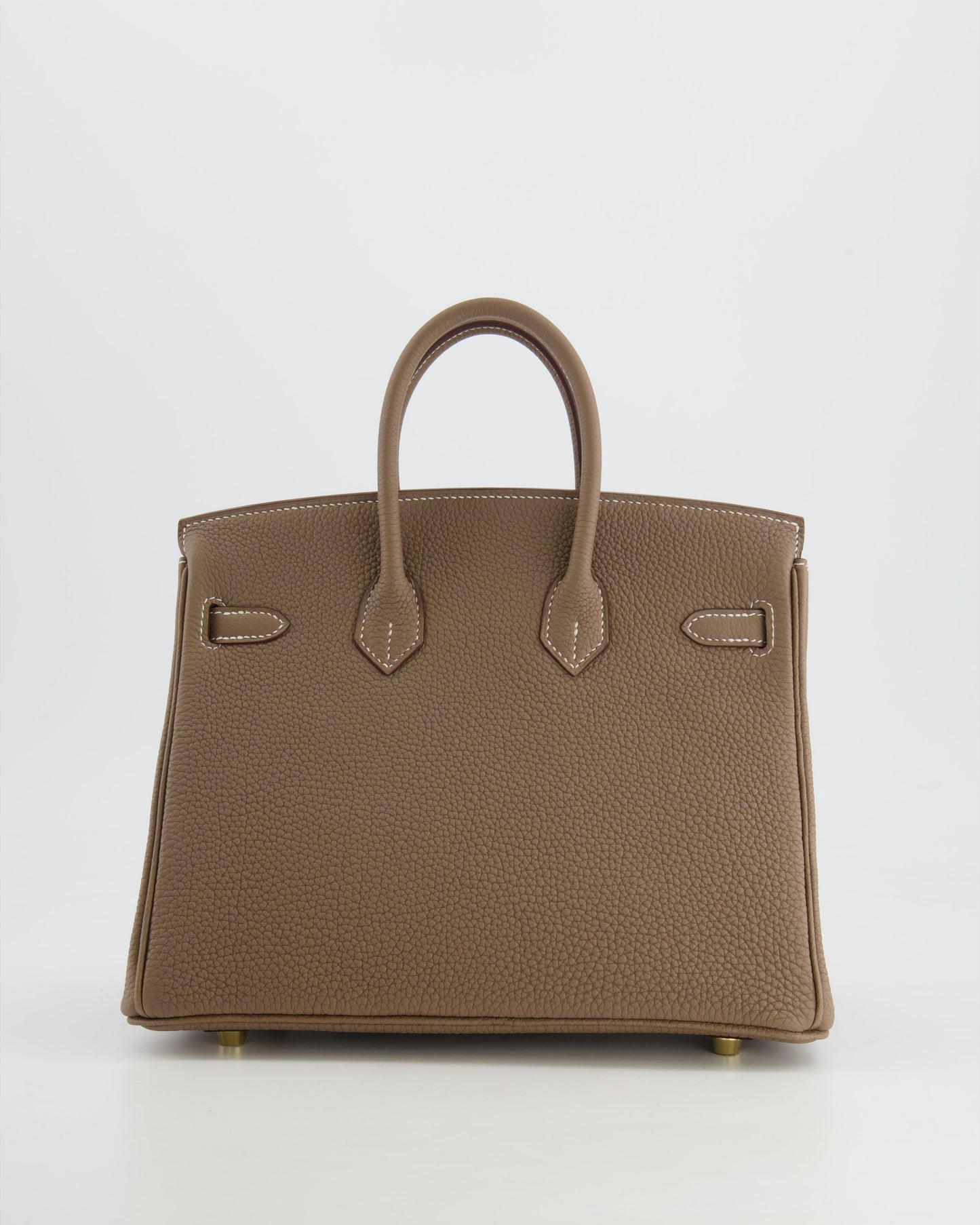 *RARE* Hermès Birkin 25cm Retourne Bag in Etoupe Togo Leather with Gold Hardware