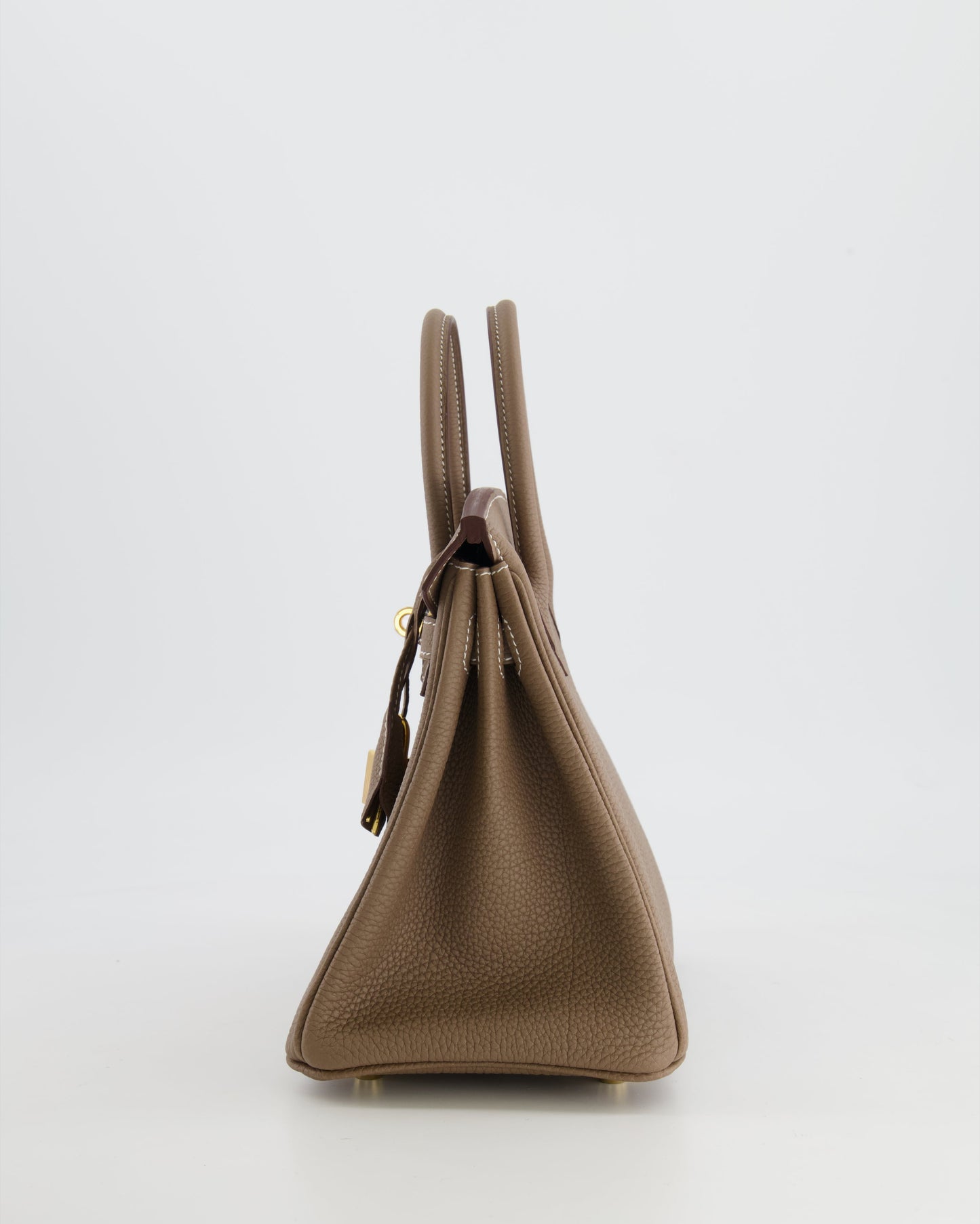 *RARE* Hermès Birkin 25cm Retourne Bag in Etoupe Togo Leather with Gold Hardware